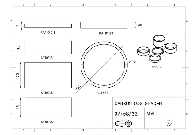 Carbon Fiber 31.8mm Headtube Stem Spacers