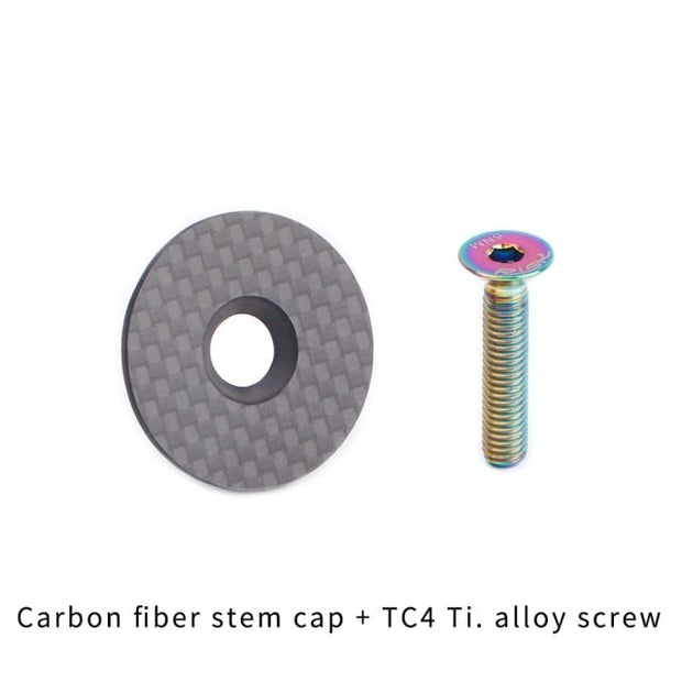 Carbon Fiber Headset Top Cap with Titanium Bolt